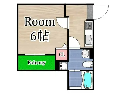 CRASTINE新森(1K/1階)の間取り写真