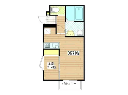 FOREST GARDEN I(1DK/1階)の間取り写真