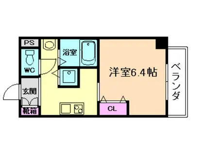 みおつくし西梅田IV(1K/2階)の間取り写真