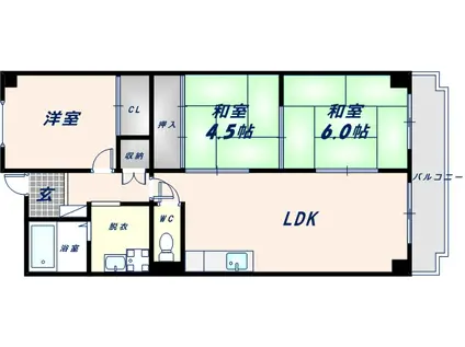 エクシードハイツKANNO(3LDK/4階)の間取り写真