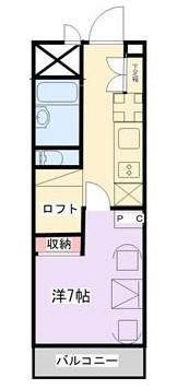 レオパレス中川MTM(1K/2階)の間取り写真