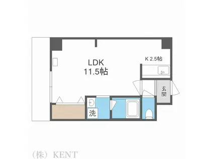 メゾン24(1LDK/4階)の間取り写真