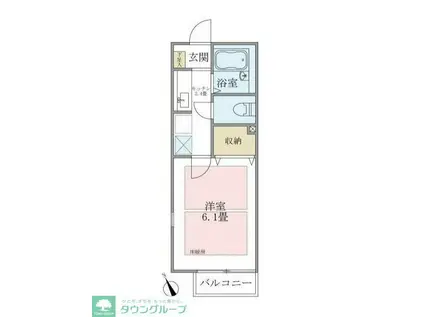 エルソル阿佐ヶ谷(1K/1階)の間取り写真