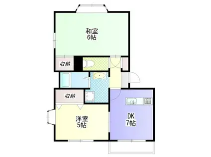 ヴィラウエハラ(2DK/2階)の間取り写真