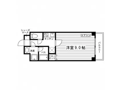 シャンブルベルヴィ(1K/2階)の間取り写真