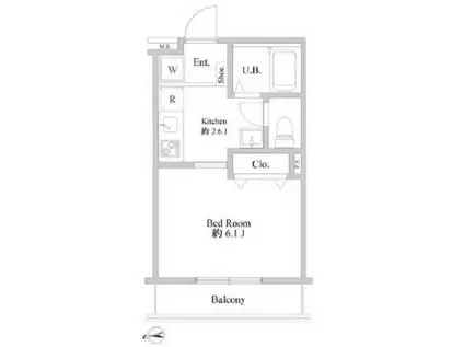パストラル田端ポプラ(1K/1階)の間取り写真