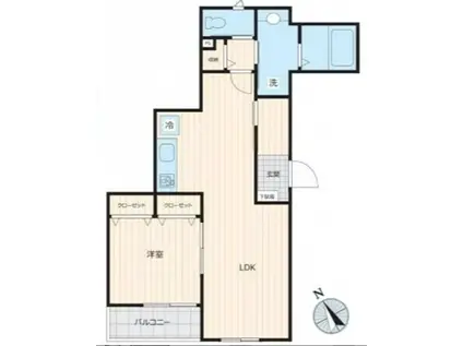 カーサカルダ大崎(1LDK/2階)の間取り写真