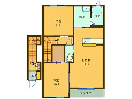 JR東海道本線 舞阪駅 徒歩9分 2階建 築20年(2LDK/2階)の間取り写真