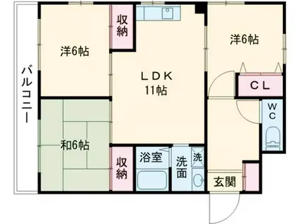 サンワインズライフ(3LDK/2階)の間取り写真