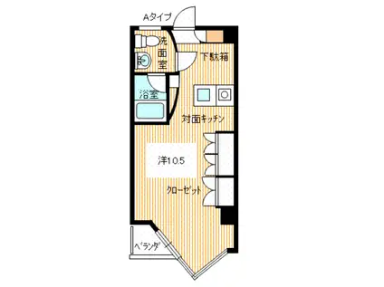トワムール・アージュ(ワンルーム/4階)の間取り写真