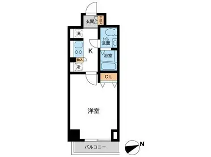 CASSIA KAWASAKI RESIDENCE(1K/6階)の間取り写真