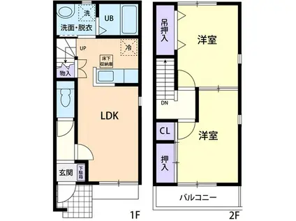 GRACIA CASA(2LDK/1階)の間取り写真