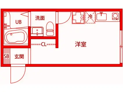 トトギーノ保土ヶ谷(ワンルーム/2階)の間取り写真