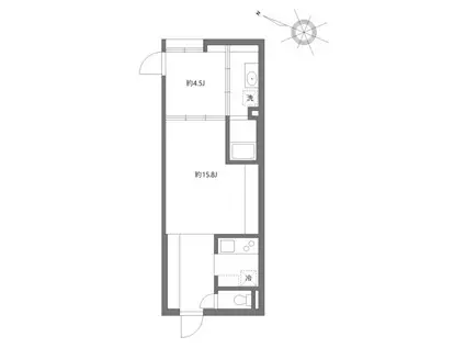 グランパセオ目黒大塚山(1LDK/B1階)の間取り写真