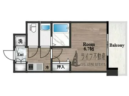 ワールドアイ大阪イースト CITY(1K/2階)の間取り写真