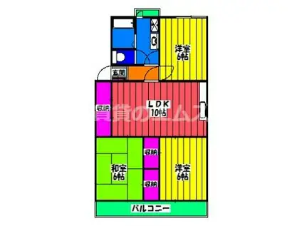 ニューコーポ進藤A(3LDK/2階)の間取り写真