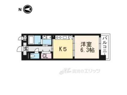 シカタ シャンブレットⅠ(1DK/5階)の間取り写真