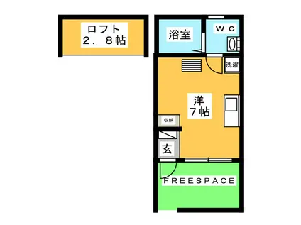 メゾン・ド・シュクル(ワンルーム/1階)の間取り写真