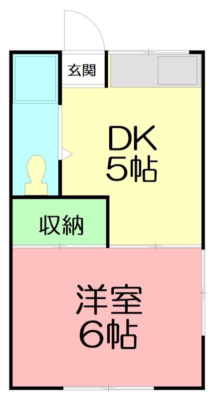 シャロンハイツ(1DK/2階)の間取り写真