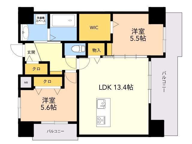 プレジデンス ざ・荒江(2LDK/7階)の間取り写真