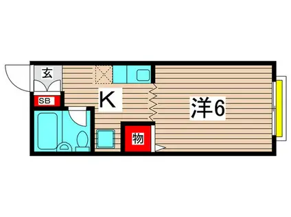 ベルコーポC棟(1K/1階)の間取り写真
