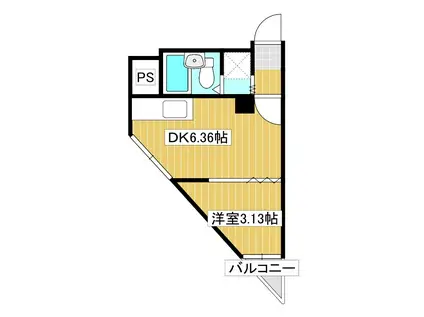 ヴィラナリー北見1(1DK/4階)の間取り写真