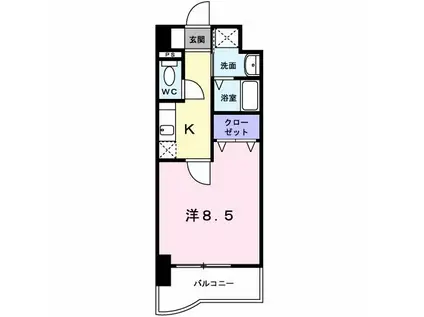 グランド・コスモ(1K/2階)の間取り写真