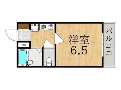 ラ・ヌーヴェル(1K/1階)の間取り写真