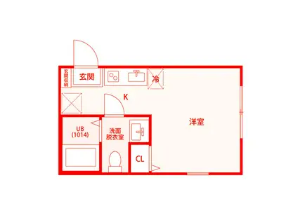 ラフィーネ三ッ沢南町(ワンルーム/2階)の間取り写真