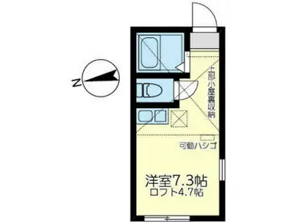 ユナイト三ツ沢ルプレールの杜(ワンルーム/2階)の間取り写真