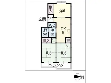 シティマンション千年(3DK/2階)の間取り写真