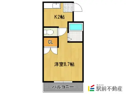 コーポラスKII(1K/4階)の間取り写真