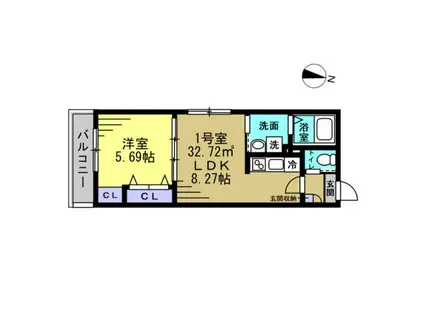 メゾン・ド・PLUM蘇我(1LDK/2階)の間取り写真