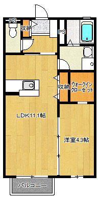 ブランエールE(1LDK/2階)の間取り写真