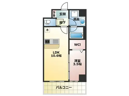 スプランディットIX(1LDK/4階)の間取り写真