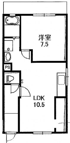 新宅第一ビル(1DK/1階)の間取り写真