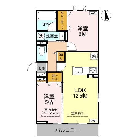 DR長坂台CORAZON(2LDK/2階)の間取り写真