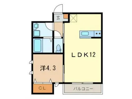 JC REVEURふじみ野(1LDK/2階)の間取り写真