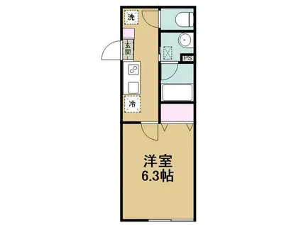 フェリーチェ大泉学園A(1K/1階)の間取り写真