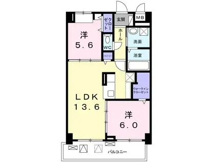 サンリットAS(2LDK/4階)の間取り写真