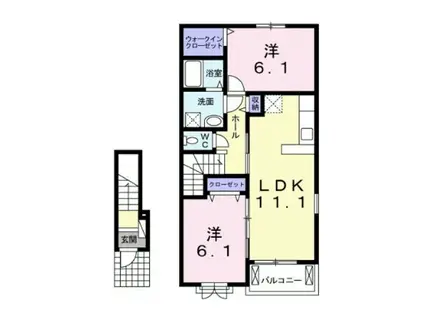 ビレッジヒル VI(2LDK/2階)の間取り写真