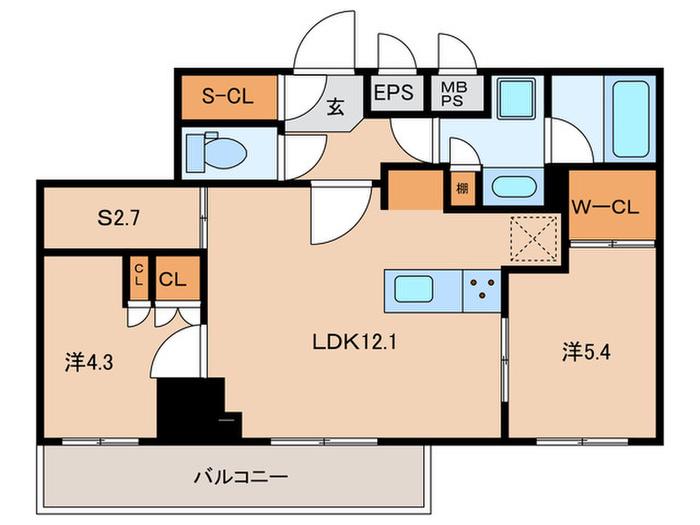 パークアクシス板橋本町ステーションゲート(2SLDK/4階)の間取り写真