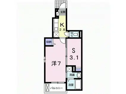ヴィラ 池之内(1SK/1階)の間取り写真
