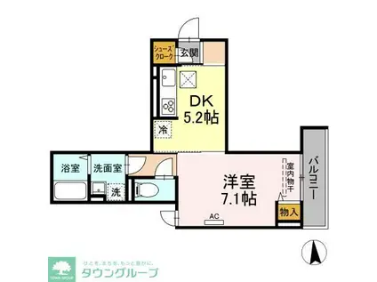 クレールIDAIII(1DK/3階)の間取り写真