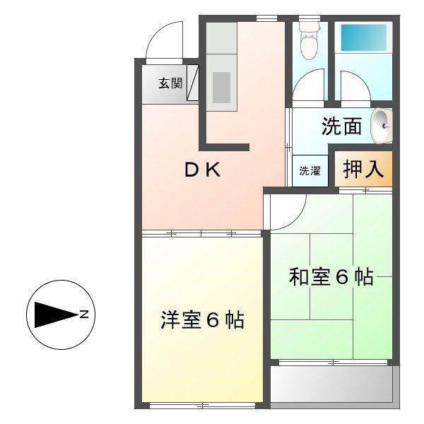 第一原マンション(2DK/2階)の間取り写真