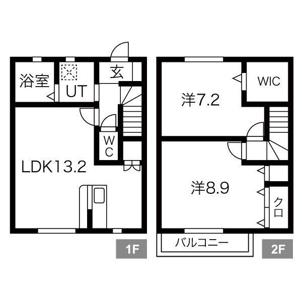 SUN GRACE(2LDK/1階)の間取り写真