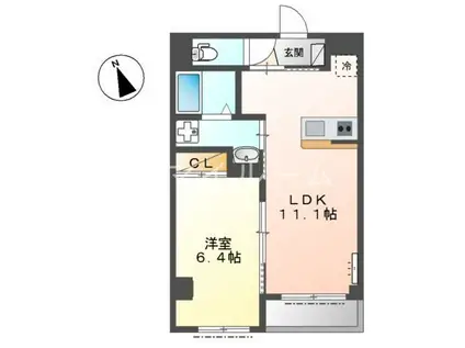 LA SEED REVE(1LDK/1階)の間取り写真