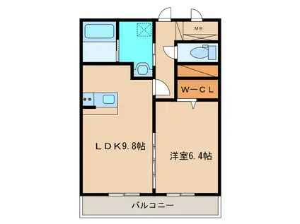 ラフィーネ桜館(1LDK/1階)の間取り写真