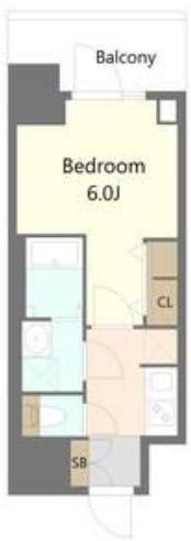 S-RESIDENCE松屋町ASENCE(1K/7階)の間取り写真
