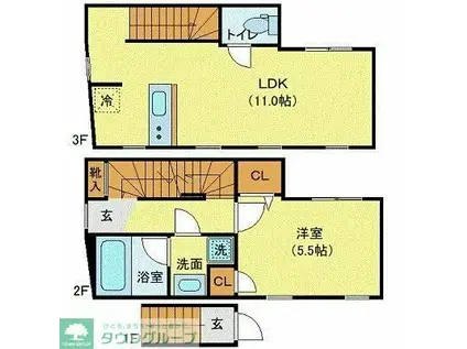 プライベートプレイス広尾(1LDK/2階)の間取り写真